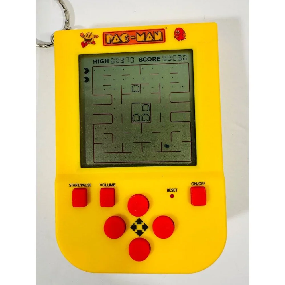 Pac-Man Game Keyring With LCD Screen & Instructions Travel Fun Ghost Pellets